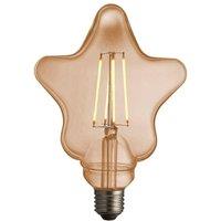 Loops LED Filament Lamp Bulb 4W Star Shape E27 LED Amber Tinted Glass Warm White