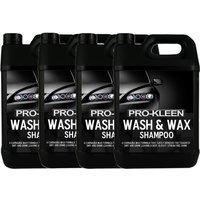 ProKleen Wash & Wax Car pH Neutral Shampoo with Carnauba Wax - 4 x 5L in Clear