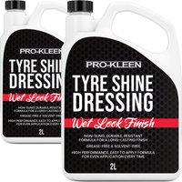 ProKleen Tyre Shine Dressing Wet Look Non-Sling & Solvent Free Formula 2 x 2L in Clear