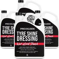 ProKleen Tyre Shine Dressing Wet Look Non-Sling & Solvent Free Formula 4 x 2L in Clear