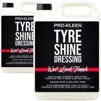ProKleen Tyre Shine Dressing Wet Look Non-Sling & Solvent Free Formula 2 x 5L in Clear