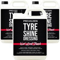 ProKleen Tyre Shine Dressing Wet Look Non-Sling & Solvent Free Formula 3 x 5L in Clear