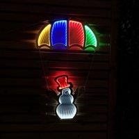 Samuel Alexander 60cm LED Infinity Christmas Light Hanging Parachute with Snowman Decoration