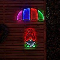 Samuel Alexander 85cm Multicoloured Infinity LED Hanging Parachute Christmas Gnome Gonk