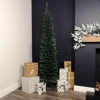 Samuel Alexander 6.5ft (2m) Pencil Style Slim Artificial Christmas Tree in Green