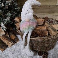 Samuel Alexander 70cm Festive Christmas Rainbow Haired Plush Gonk Dangly Legs & Starry Hat