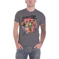 Gorillaz Group Circle Rise T-Shirt in Grey | Size: Large