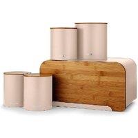 Tower Kitchen Storage Set of 5, Scandi Range Tea/Coffee/Sugar, Pink T826140PCLY