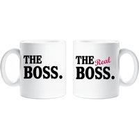 60 SECOND MAKEOVER The Boss The Real Boss Couples Mug Set in White