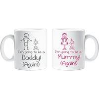 60 SECOND MAKEOVER I'm Going To Be A Mummy Daddy Again Mug Set in White