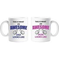 60 SECOND MAKEOVER This Is What An Awesome Mum Dad Mug Set in White
