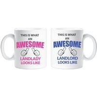 60 SECOND MAKEOVER Landlord Landlady Mug Set in White