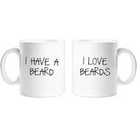 60 SECOND MAKEOVER Couples I Have a Beard I Love Beards Mug Set in White