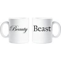 60 SECOND MAKEOVER Beauty & Beast Couples Mug Set in White