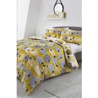 Fusion 'Dotty Sheep' Fun Reversible Duvet Cover Set in Mustard | Size: Double