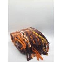 SVNX Tartan Scarf with Tassels in Orange & Brown