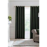 Laurence Llewelyn-Bowen Montrose' Velvet Blackout-Coated Pair of Eyelet Curtains in Bottle Green | Size: 117 cm width x 137 cm drop