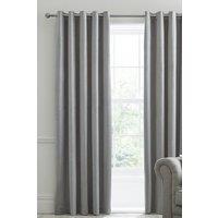 Laurence Llewelyn-Bowen Montrose' Velvet Blackout-Coated Pair of Eyelet Curtains in Silver | Size: 117 cm width x 137 cm drop
