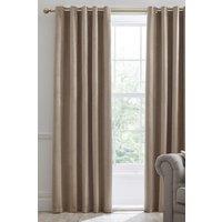 Laurence Llewelyn-Bowen Montrose' Velvet Blackout-Coated Pair of Eyelet Curtains in Natural | Size: 117 cm width x 137 cm drop