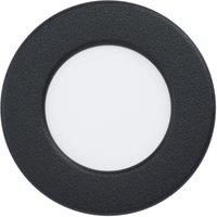 Loops Wall / Ceiling Flush Downlight Black Round Spotlight 2.7W Built in LED
