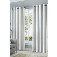 Fusion 'Sorbonne' 100% Cotton Light Filtering Plain Dyed Eyelet Curtains in White | Size: 117 cm width x 183 cm drop