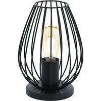 Loops Table Lamp Desk Light Black Base & Small Wire Cage Shade 1 x 60W E27 Bulb