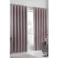 Fusion 'Strata' Triple-Woven Dimout Eyelet Curtains in Rose | Size: 168 cm width x 229 cm drop
