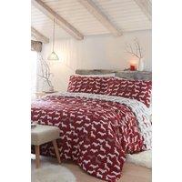 Fusion 'Dudley Dog Love' 100% Brushed Cotton Duvet Cover Set in Red | Size: King