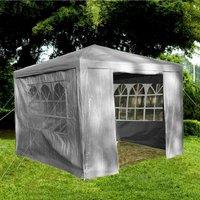 Gr8 Garden Blue Gazebo With Sides Garden Marquee Tent 3x3m in Grey