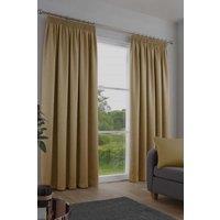 Fusion 'Galaxy' Pair of Light Reducing Thermal Effect Pencil Pleat Curtains in Mustard | Size: 117 cm width x 137 cm drop