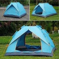 Gr8 Garden Outdoor Automatic Pop Up 3-4 Person Family Camping Tent in Blue