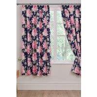 Dreams & Drapes 'Kirsten' Pair of Pencil Pleat Curtains With Tie-Backs in Pink | Size: 168 cm width x 183 cm drop