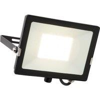 Loops Outdoor IP65 Waterproof Floodlight - 50W Cool White LED - Matt Black Aluminium