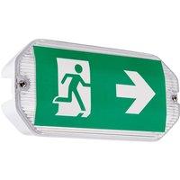 Loops Outdoor Rated Emergency Exit Bulkhead Wall Light - 3W Daylight White LED - IP65
