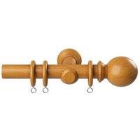 New Edge Blinds 28mm Woodland Curtain Pole Set - Antique Pine in Beige | Size: 180 cm
