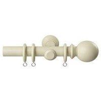 New Edge Blinds 28mm Woodland Curtain Pole Set - Cream | Size: 120 cm