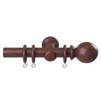 New Edge Blinds 28mm Woodland Curtain Pole Set - Dark Oak in Dark Brown | Size: 60 cm