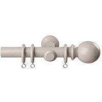 New Edge Blinds 28mm Woodland Curtain Pole Set - Grey in Light Grey | Size: 60 cm