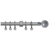 New Edge Blinds 13 - 16mm - Ball Metal Curtain Pole Set - Silver | Size: 120 cm - 210 cm