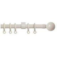New Edge Blinds 13 - 16mm Ball Metal Curtain Pole Set - Cream | Size: 150 cm - 280 cm