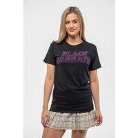 Black Sabbath Classic Wavy Diamante T-Shirt in Black | Size: Medium