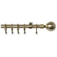 New Edge Blinds 16-19mm Ball Metal Curtain Pole Set - Antique Brass in Bronze | Size: 170 cm - 300 cm