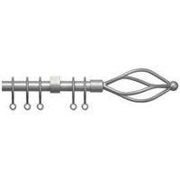 New Edge Blinds 16-19mm Metal Crown Final Metal Curtain Pole Set - Silver | Size: 120 cm - 210 cm