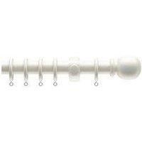 New Edge Blinds 28mm Wooden Curtain Pole Set - White | Size: 240 cm