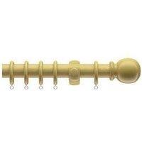 New Edge Blinds 28mm Wooden Curtain Pole Set - Light Ash in Light Beige | Size: 90 cm