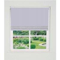 New Edge Blinds Straight Diamante Edge Border Blackout Roller Blind 165cm Drop in White | Size: 50 cm width x 165 cm drop
