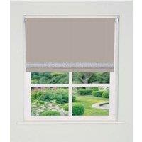New Edge Blinds Straight Diamante Edge Border Blackout Roller Blind 165cm Drop in Natural | Size: 80 cm width x 165 cm drop