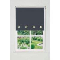 New Edge Blinds Square Eyelet Edge Roller Blind 165cm Drop Slate Grey | Size: 100 cm width x 165 cm drop