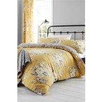 Catherine Lansfield 'Canterbury' Floral Duvet Set in Mustard | Size: Single