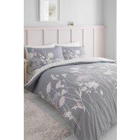 Catherine Lansfield 'Meadowsweet Floral' Duvet Set in Grey | Size: Single